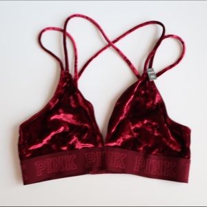 VS Pink Velvet Bralette